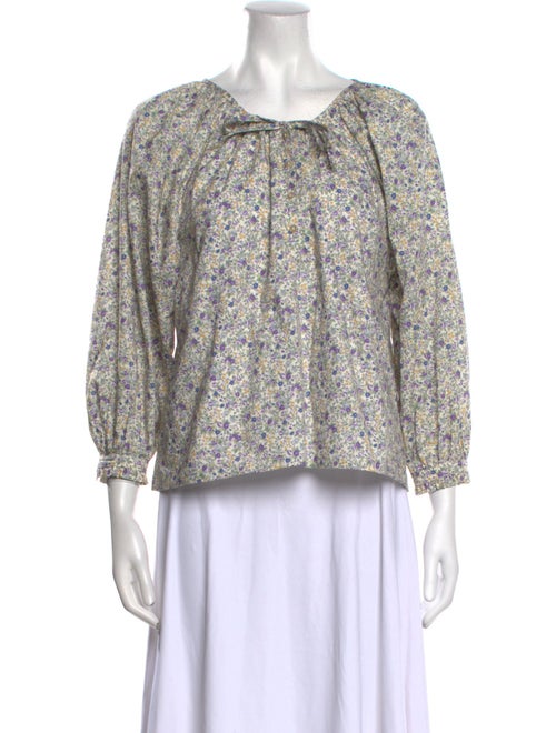 Emerson Fry Floral Print Scoop Neck Blouse