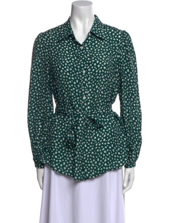 Emerson Fry Silk Floral Print Button-Up Top