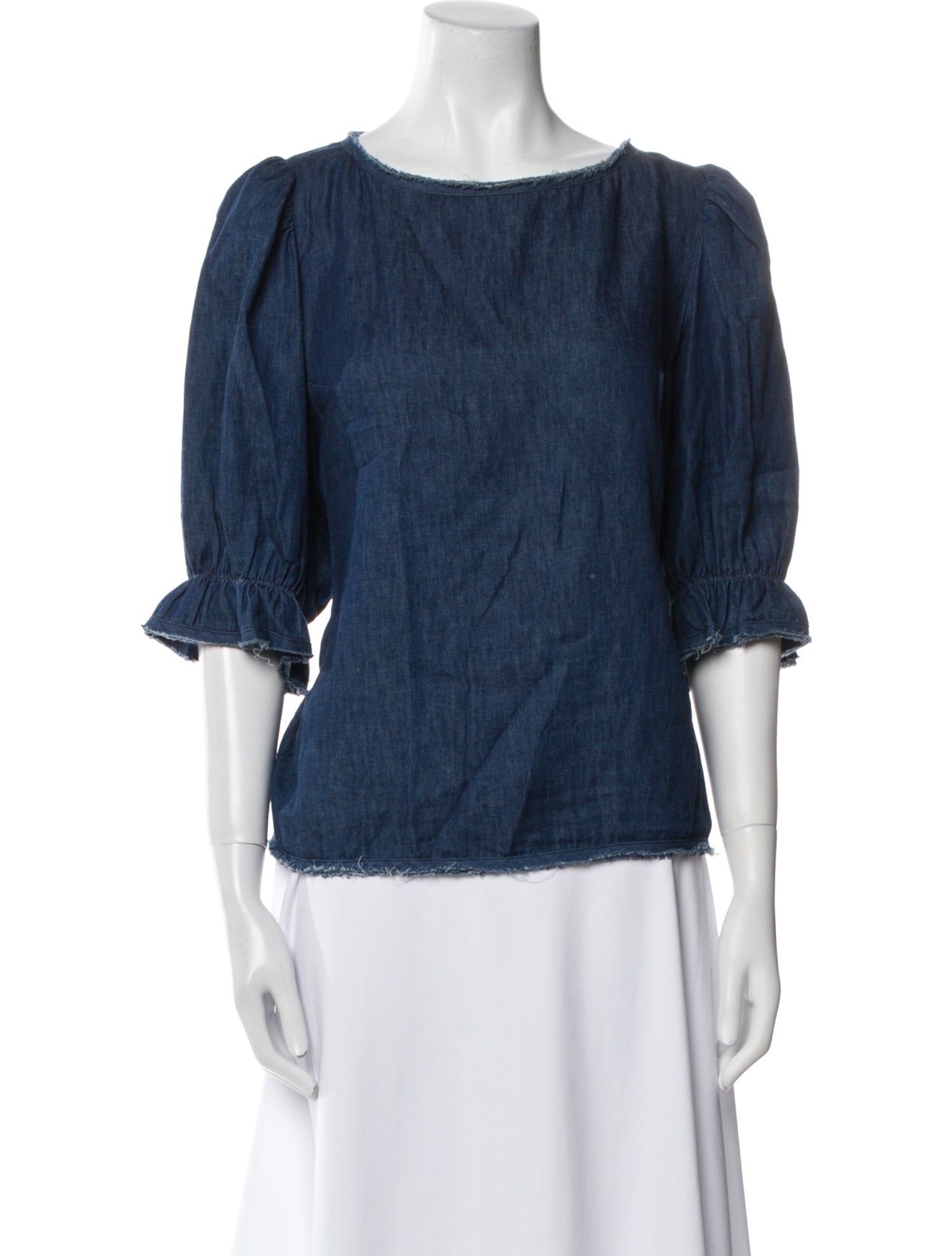 Emerson Fry Scoop Neck Three-Quarter Sleeve Blouse