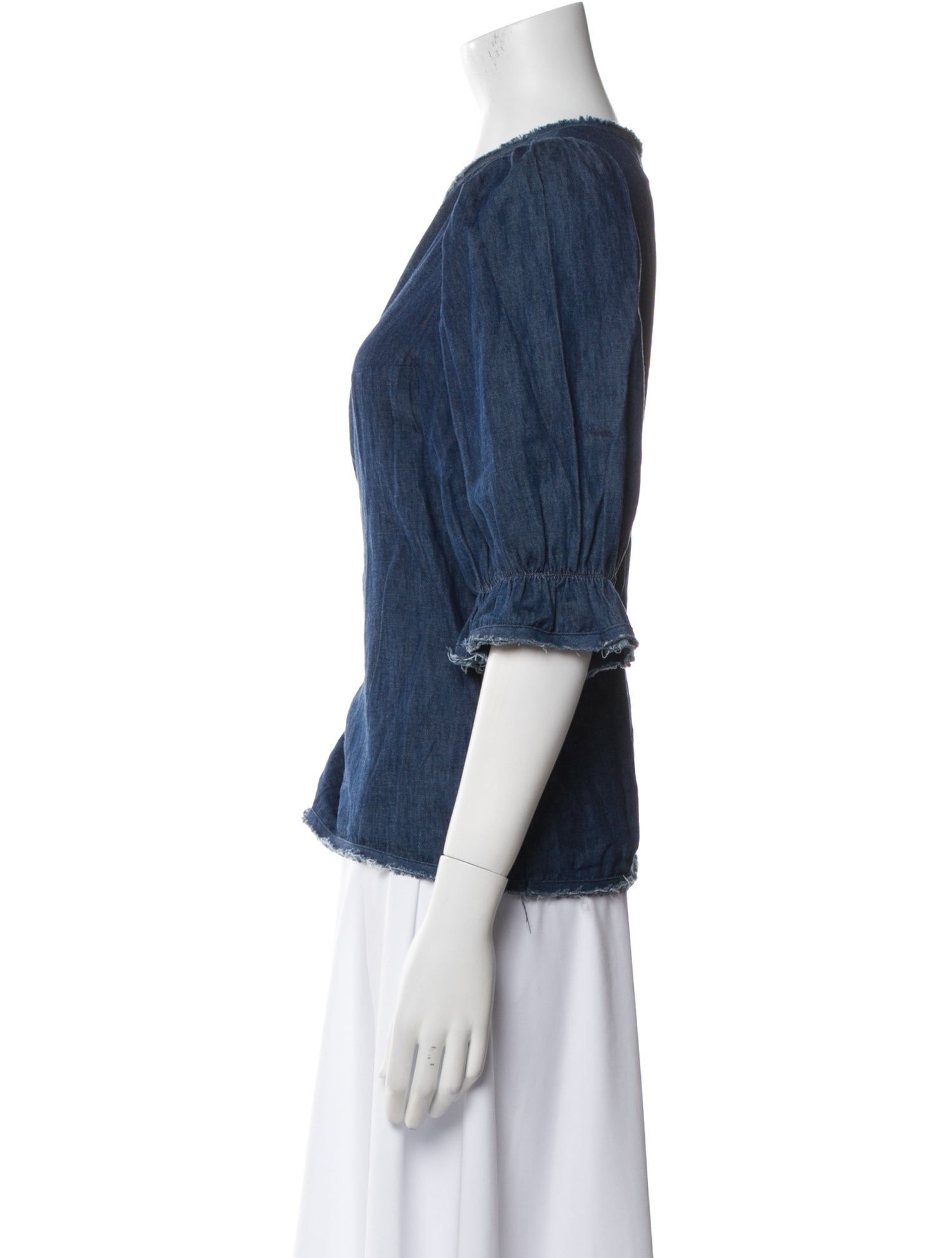 Emerson Fry Scoop Neck Three-Quarter Sleeve Blouse