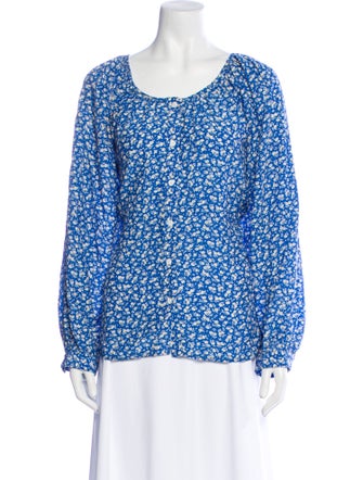 Emerson Fry Floral Print Scoop Neck Blouse