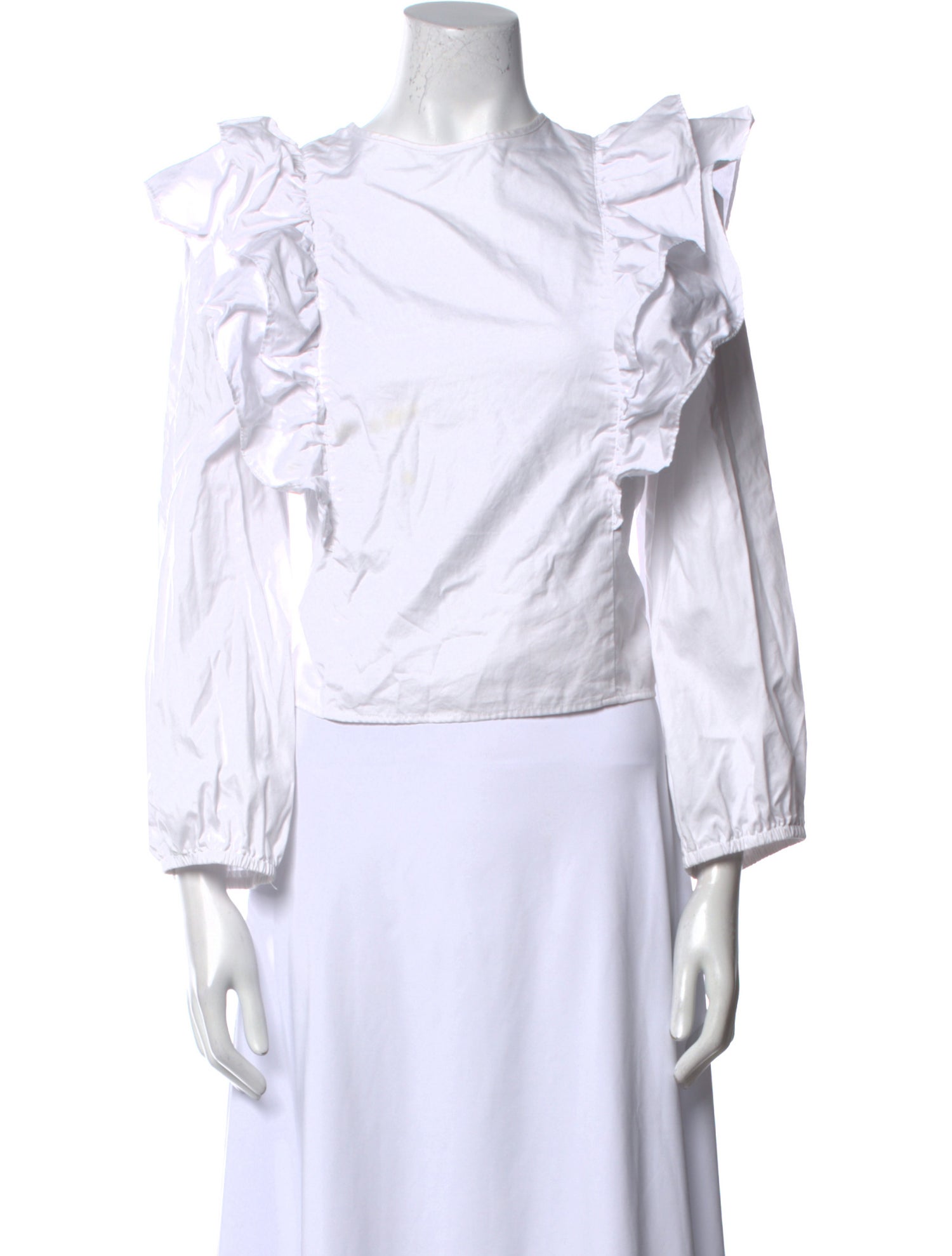 Emerson Fry Mock Neck Three-Quarter Sleeve Crop Top