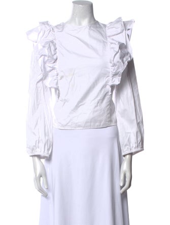 Emerson Fry Mock Neck Three-Quarter Sleeve Crop Top