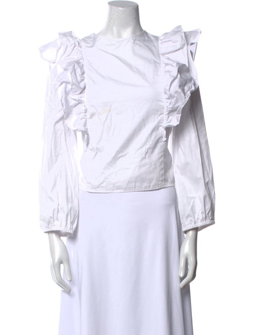 Emerson Fry Mock Neck Three-Quarter Sleeve Crop Top