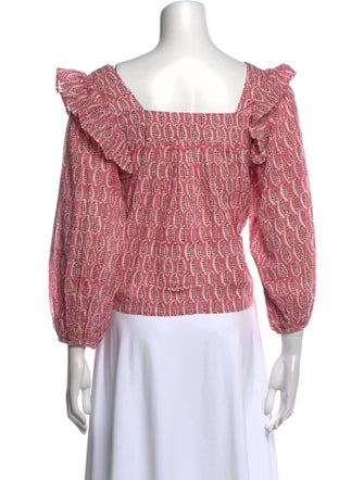 Emerson Fry Printed Square Neckline Crop Top