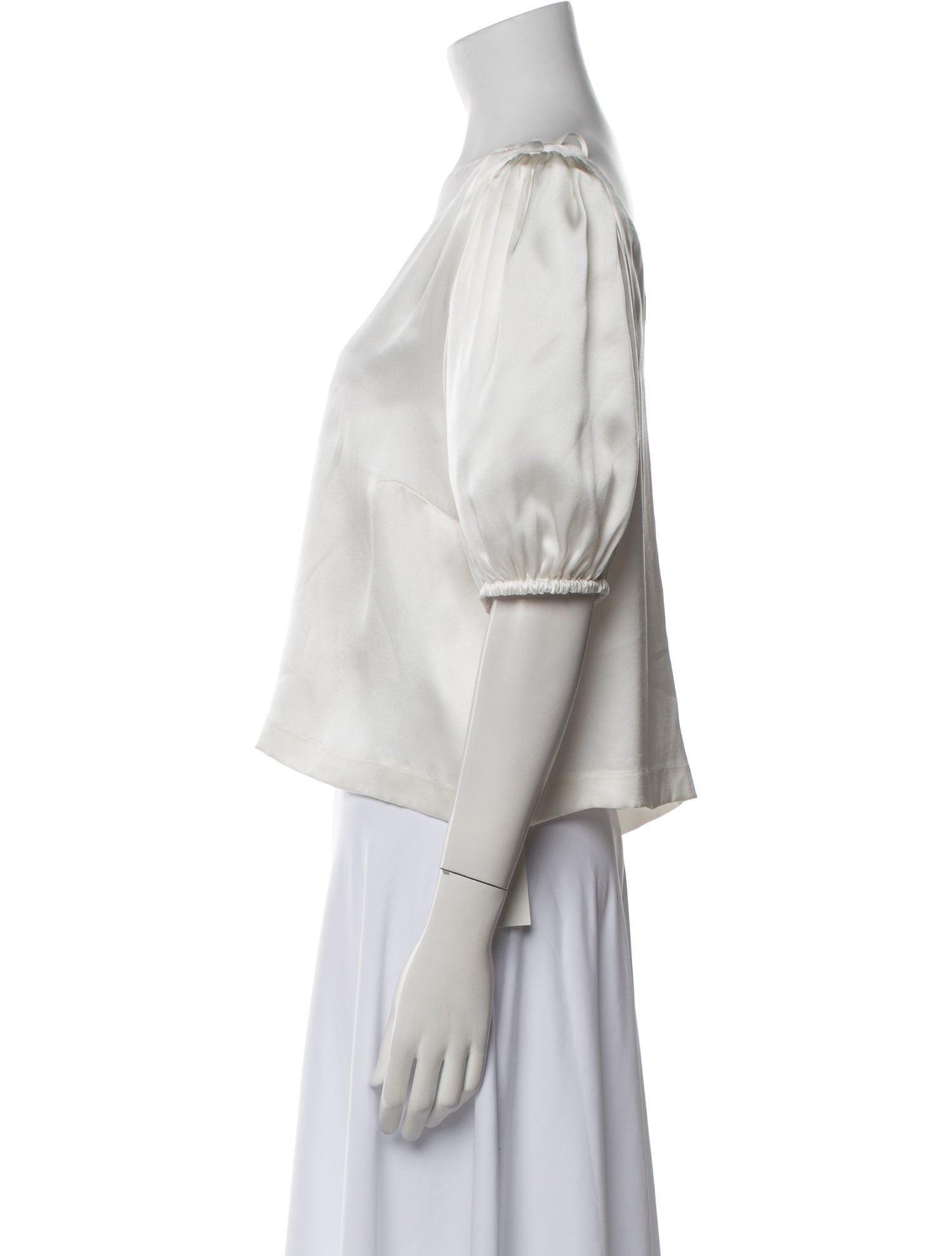 Emerson Fry Silk V-Neck Crop Top