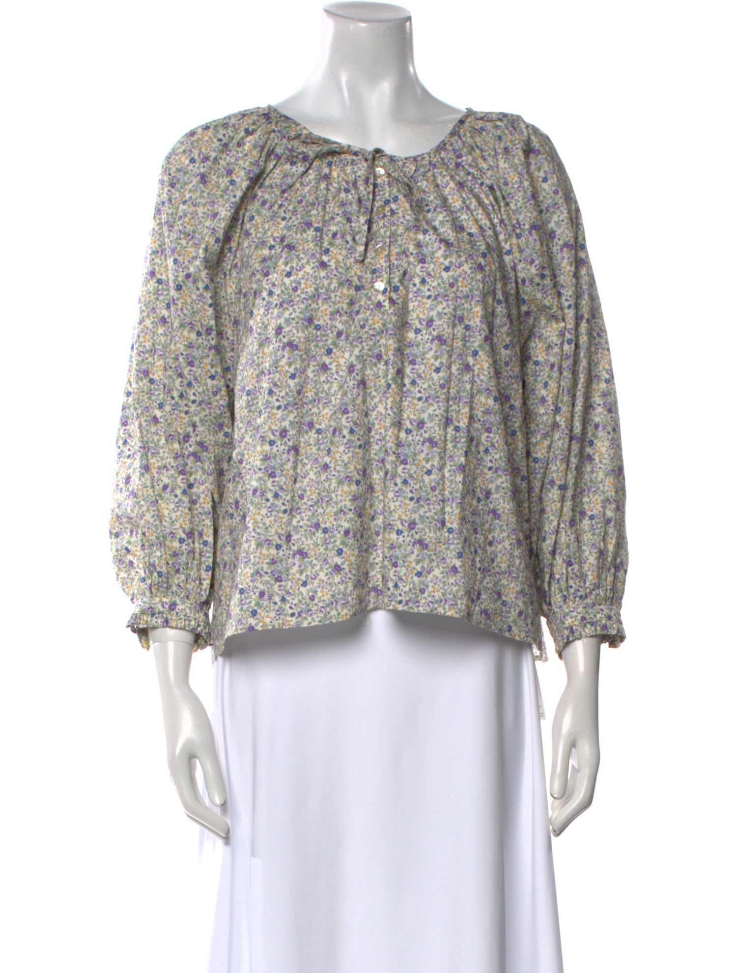 Emerson Fry Floral Print Scoop Neck Blouse