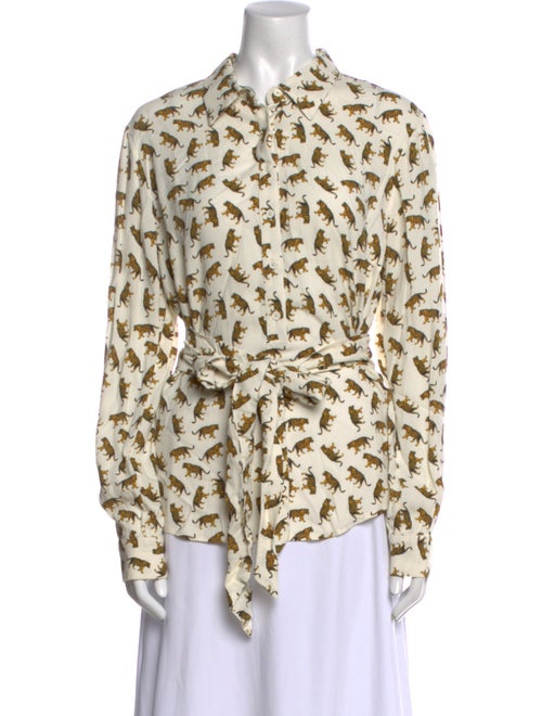 Emerson Fry Printed Mock Neck Blouse