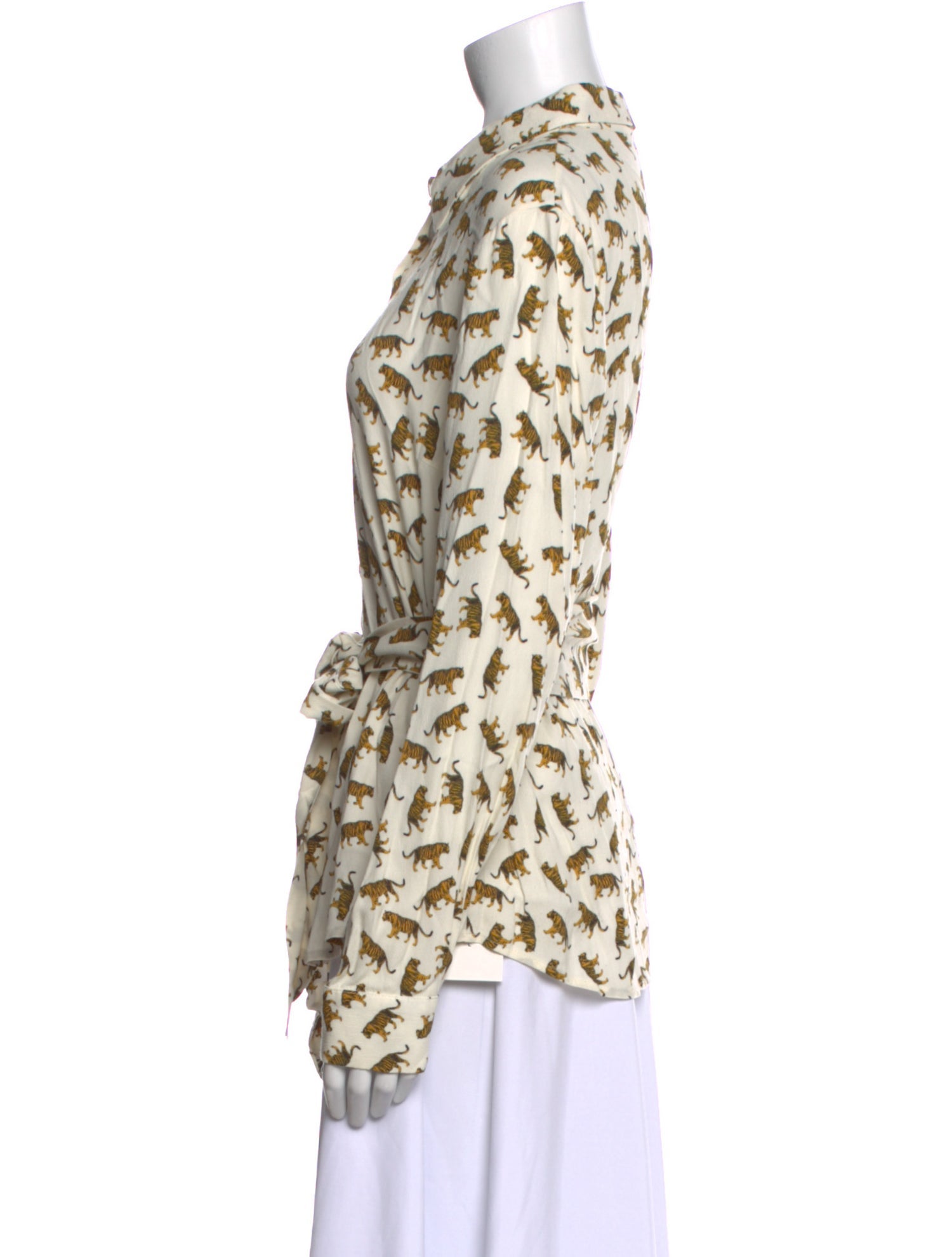 Emerson Fry Printed Mock Neck Blouse