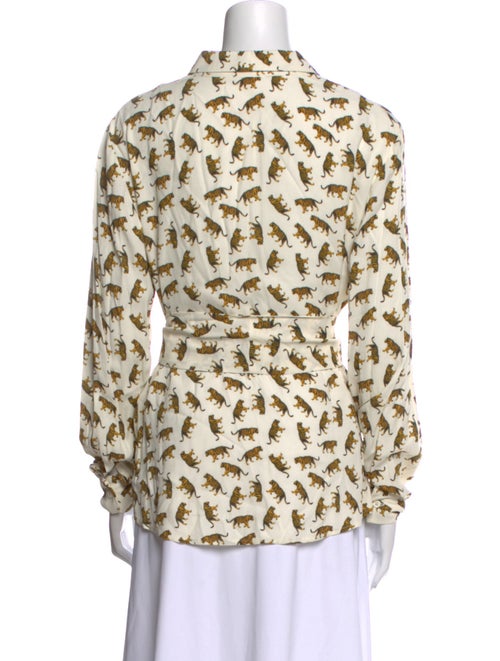 Emerson Fry Printed Mock Neck Blouse