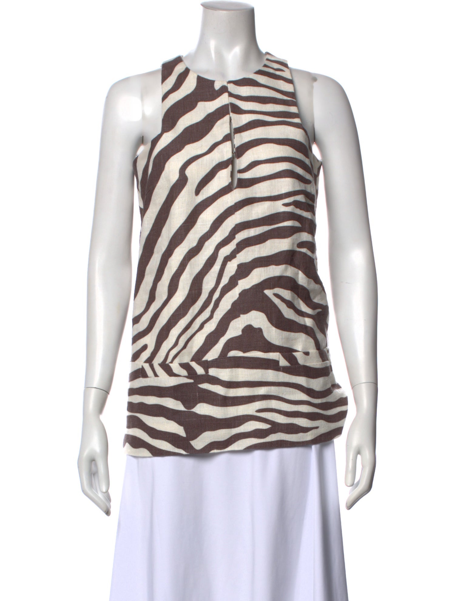 Emerson Fry Linen Animal Print Top