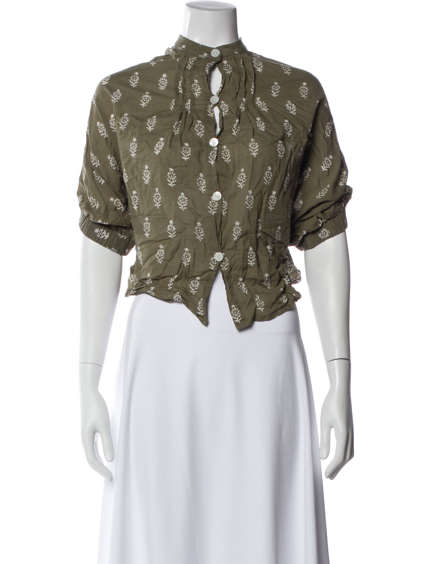 Emerson Fry Floral Print Short Sleeve Blouse
