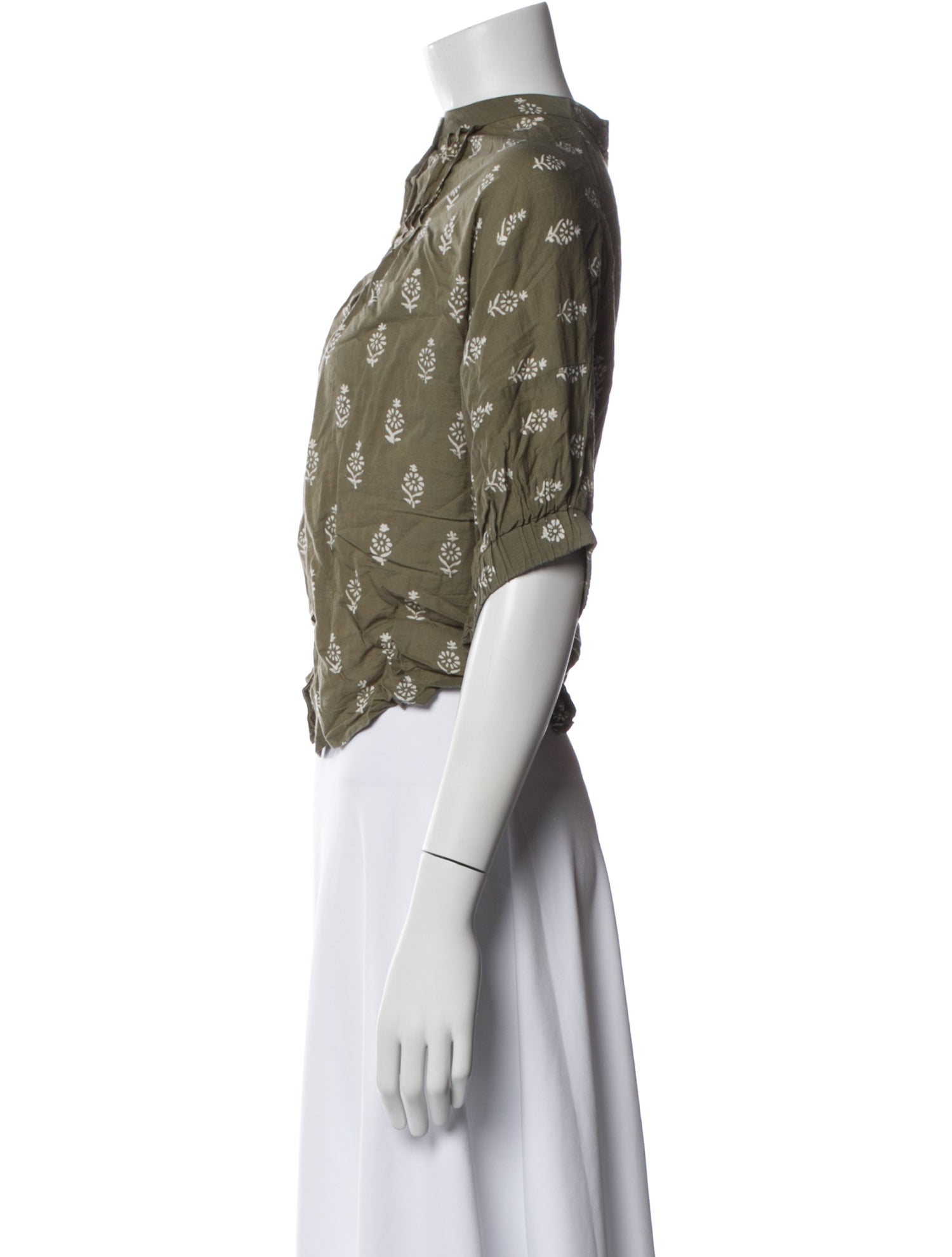 Emerson Fry Floral Print Short Sleeve Blouse