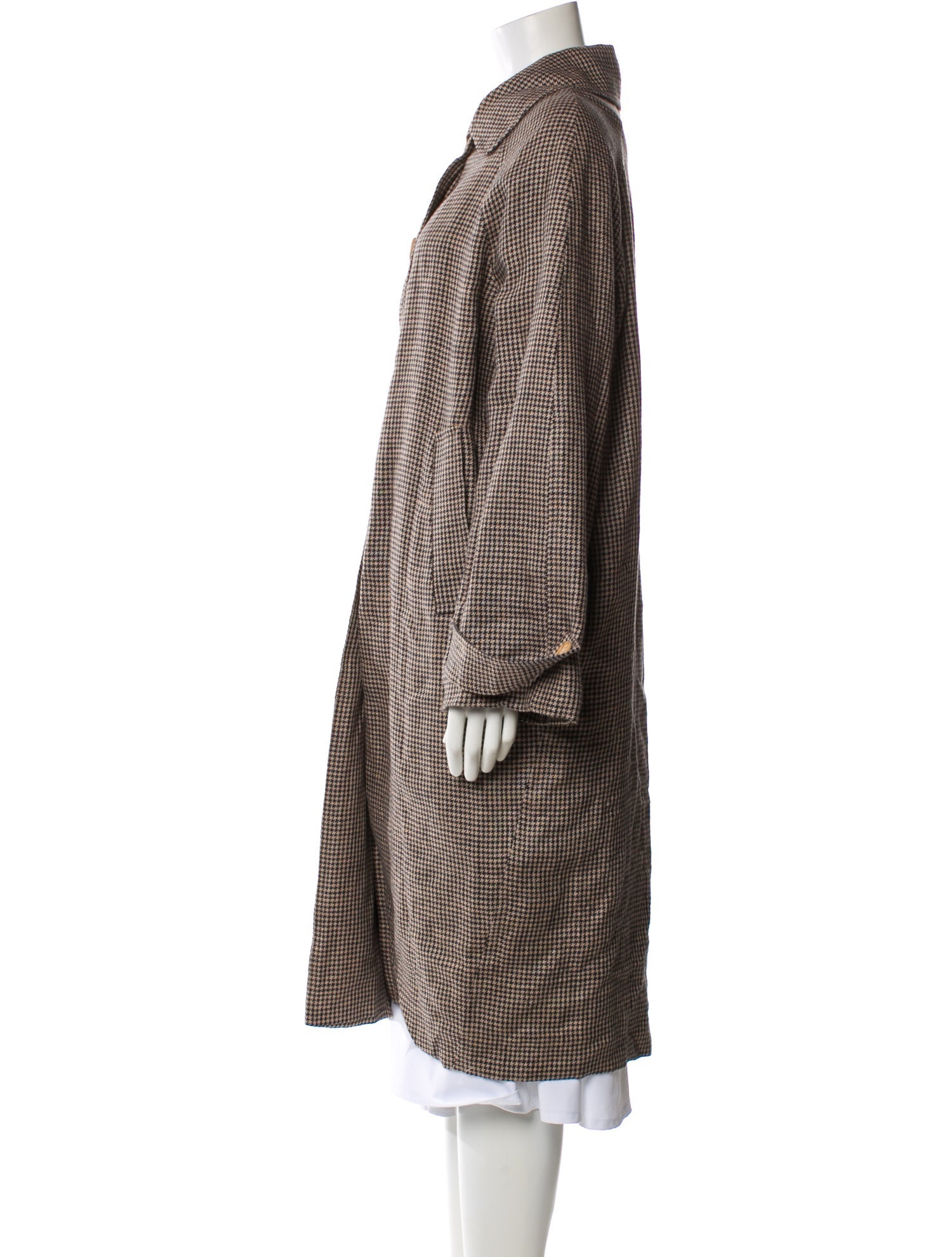 Emerson Fry Houndstooth Print Faux Fur Coat