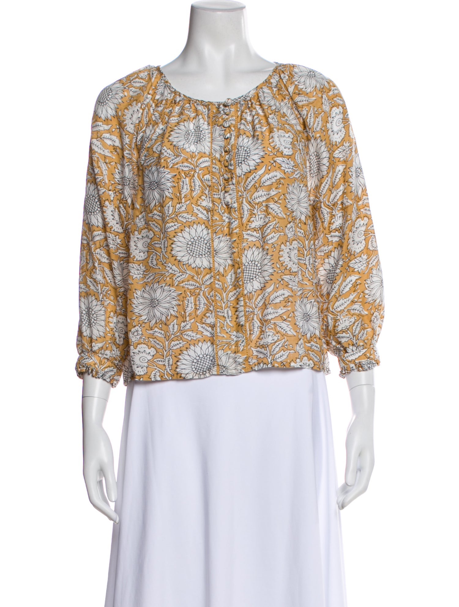 Emerson Fry Floral Print Crew Neck Blouse