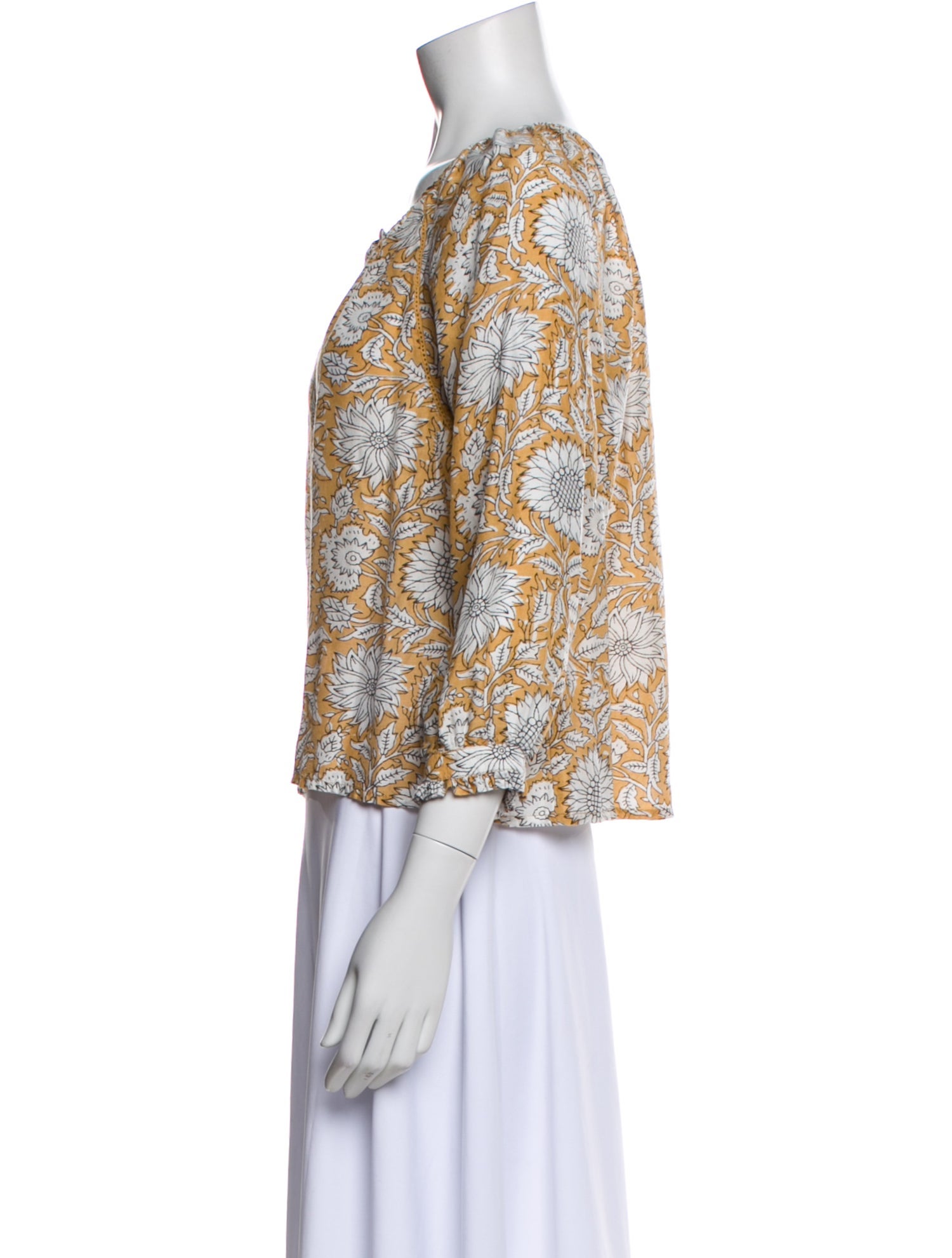 Emerson Fry Floral Print Crew Neck Blouse