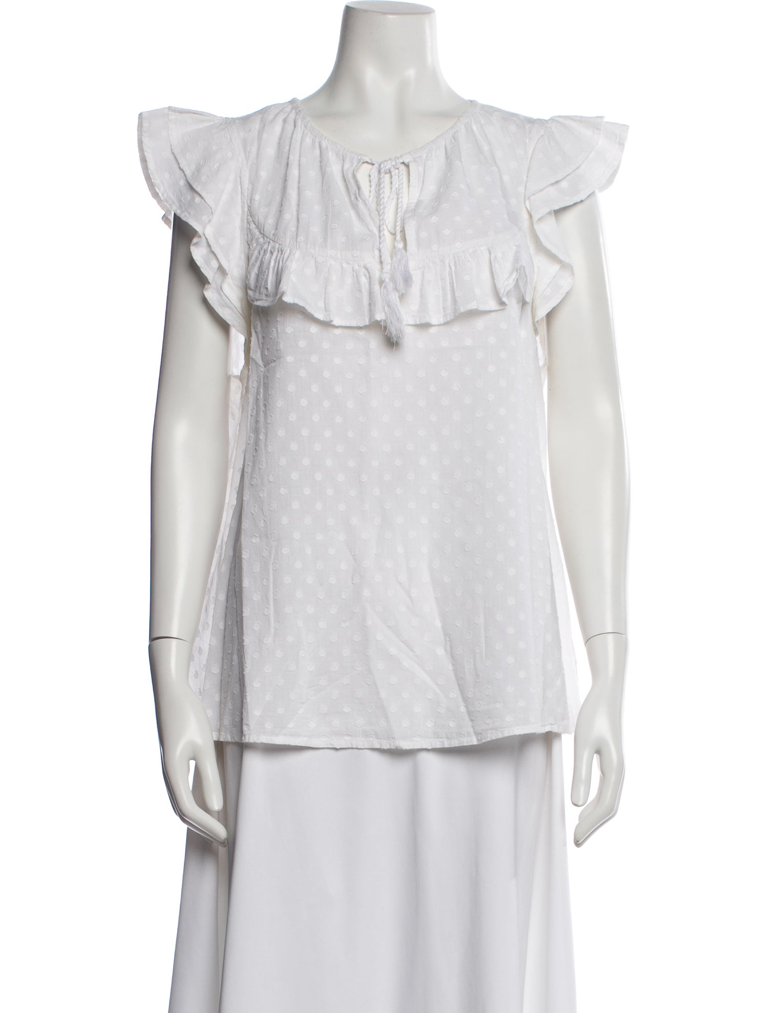 Emerson Fry Polka Dot Print Tie Neck Blouse