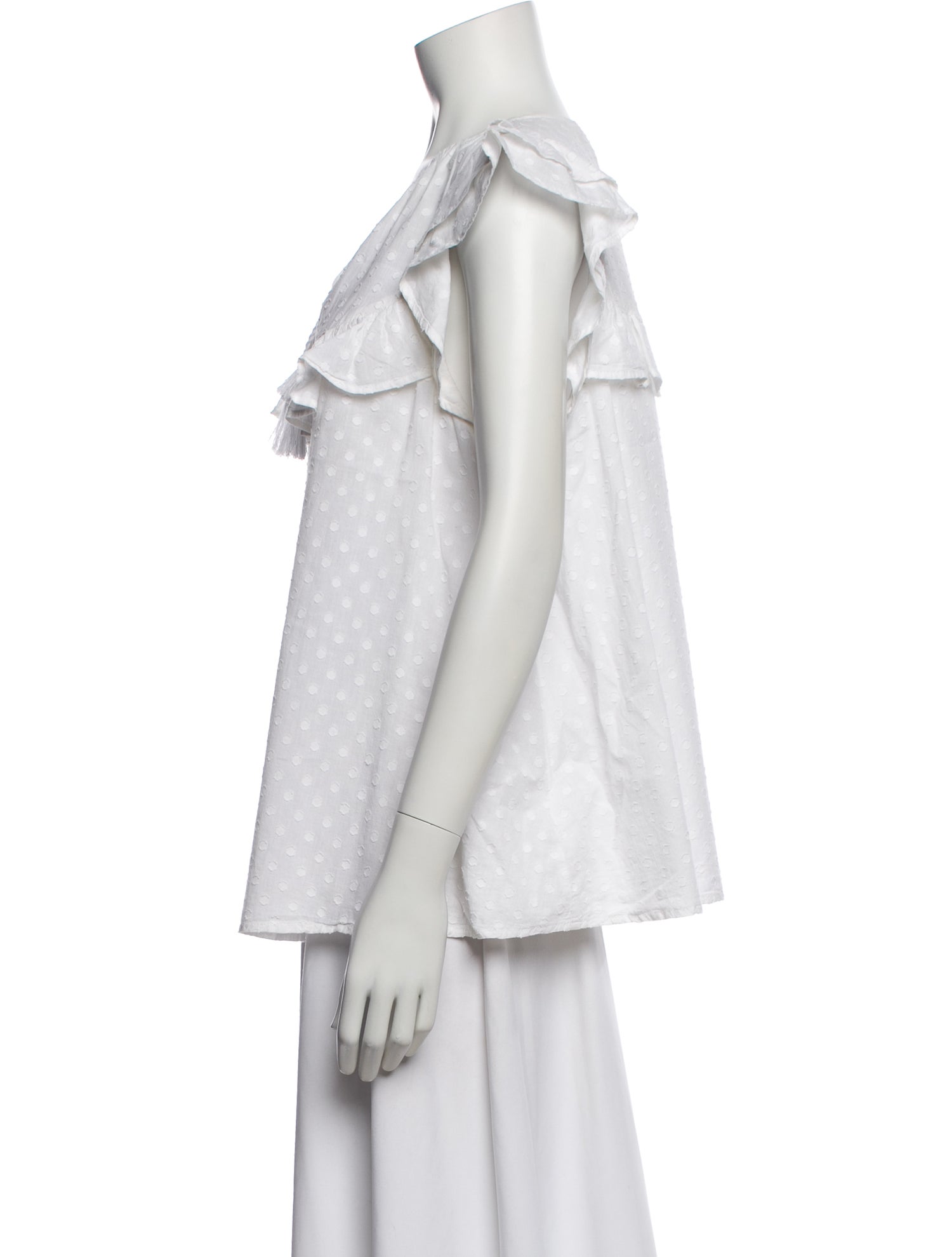 Emerson Fry Polka Dot Print Tie Neck Blouse