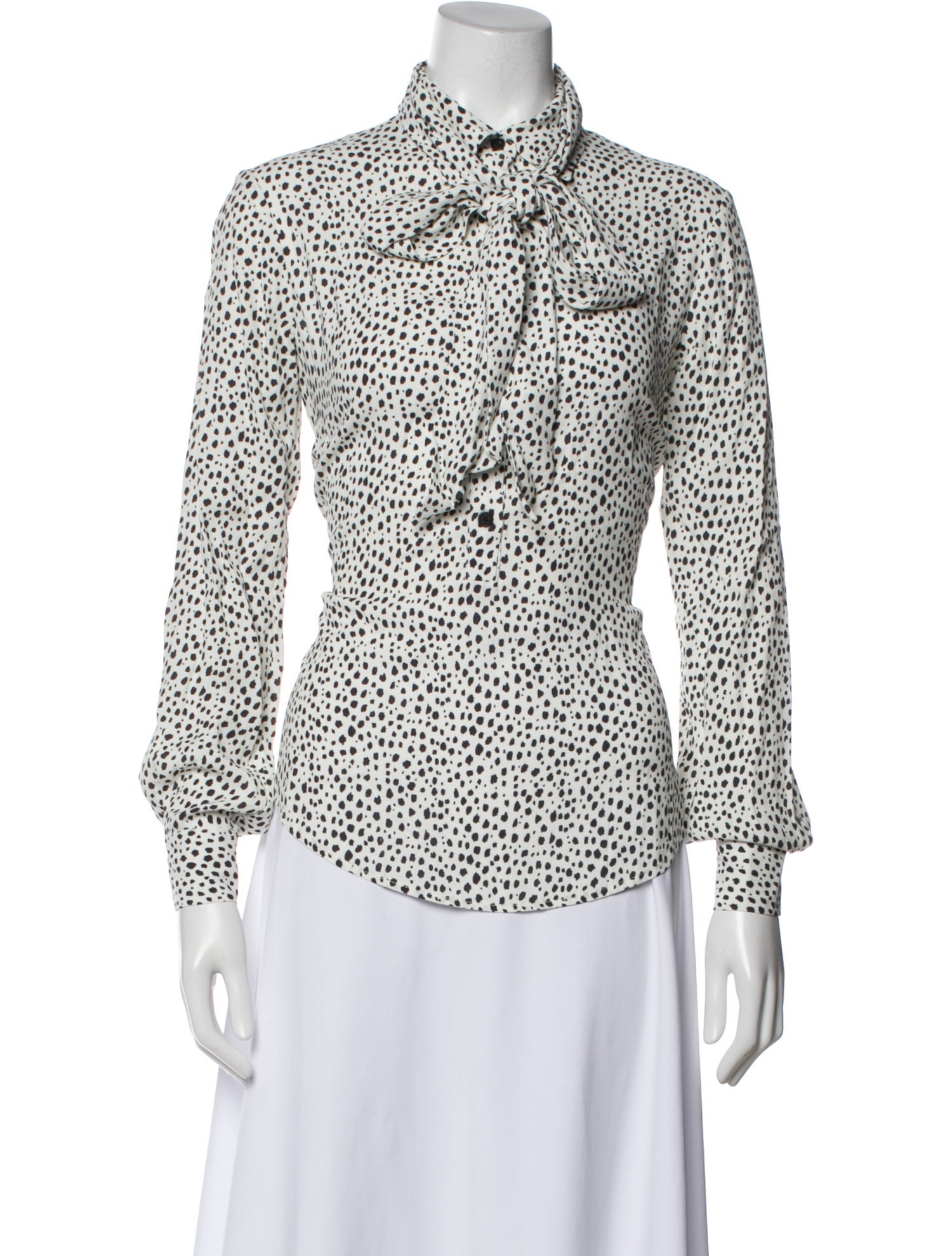 Emerson Fry Silk Polka Dot Print Blouse