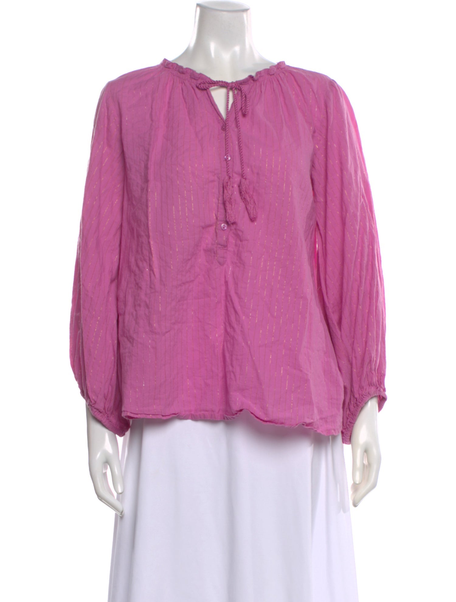 Emerson Fry Striped Tie Neck Blouse