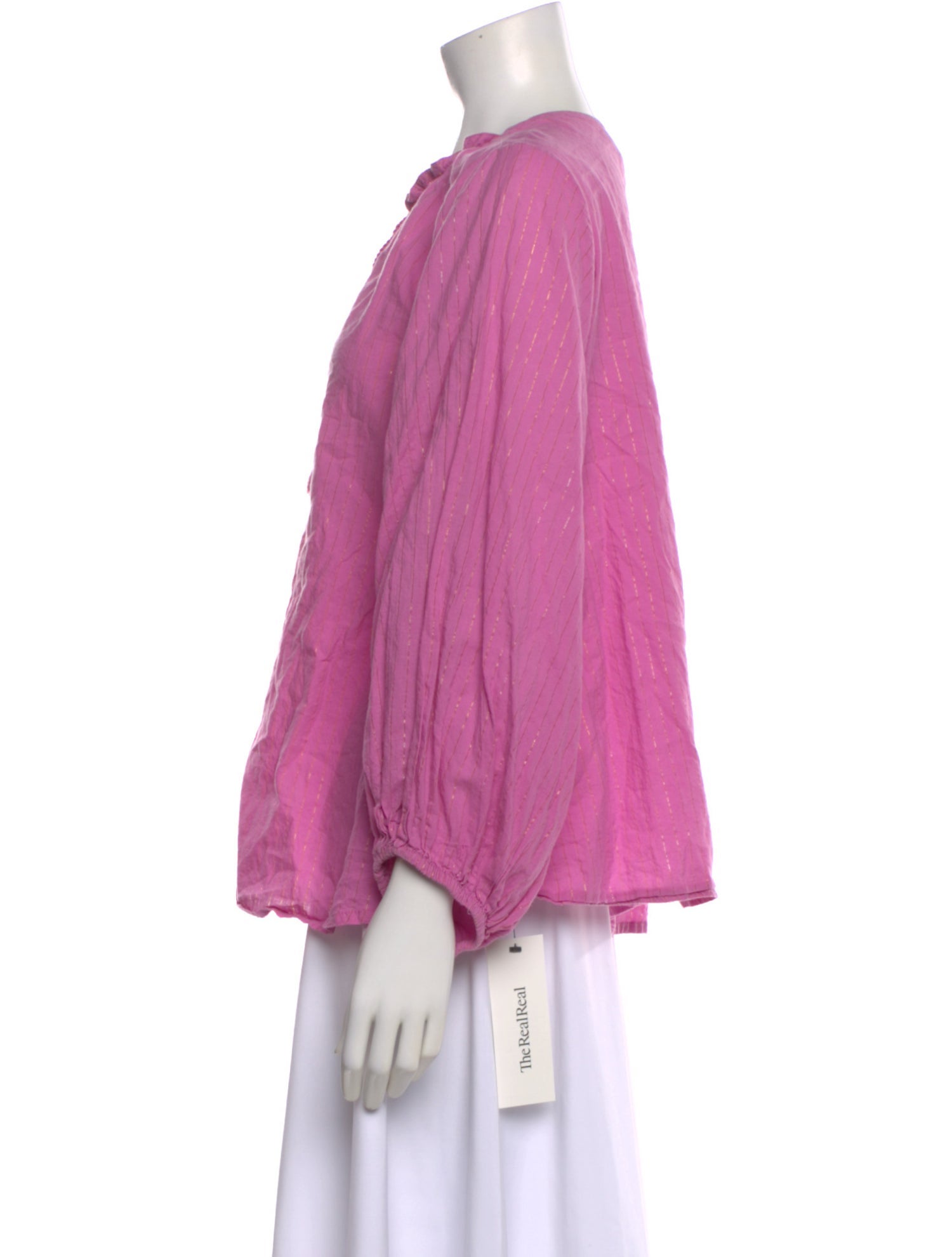 Emerson Fry Striped Tie Neck Blouse