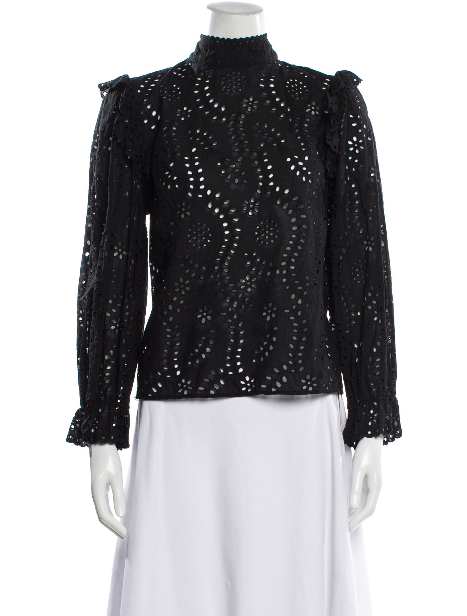 Emerson Fry Patterned Mock Neck Top