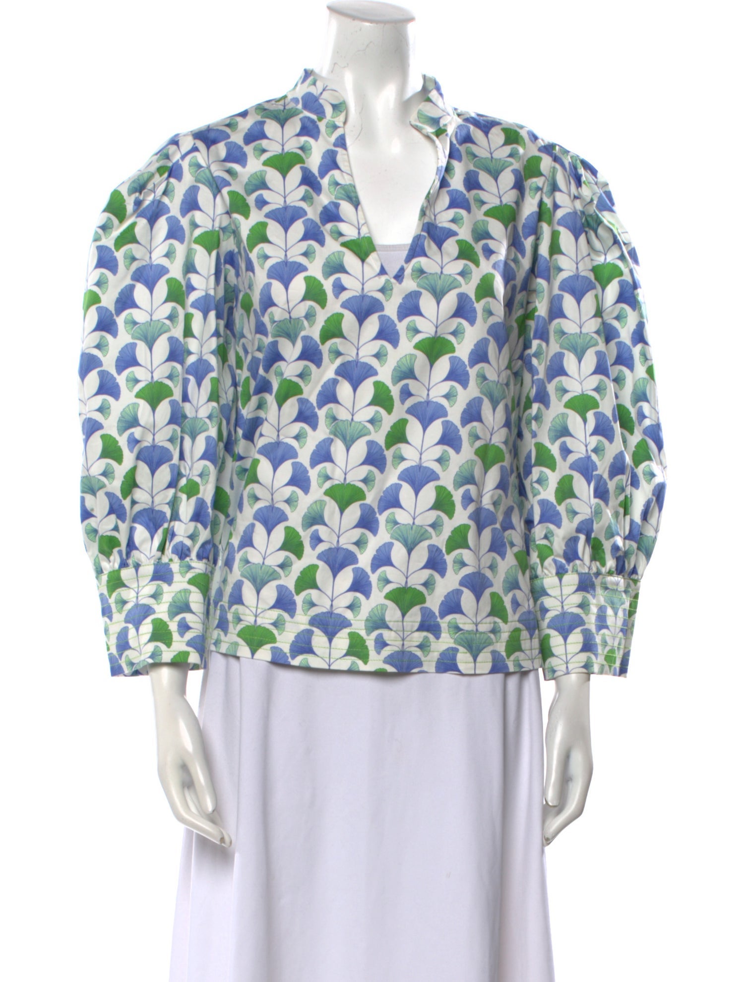 Emily McCarthy Printed V-Neck Blouse