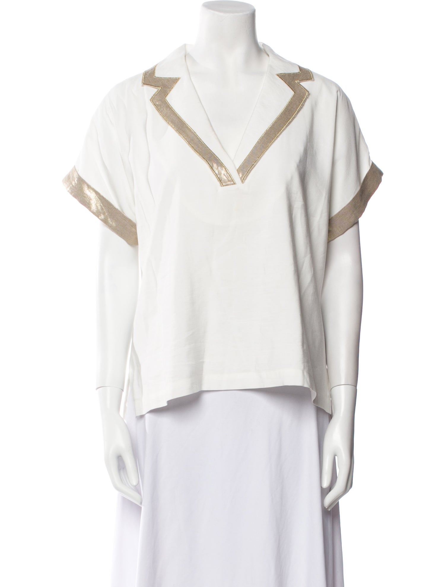 Emily McCarthy V-Neck Short Sleeve Blouse