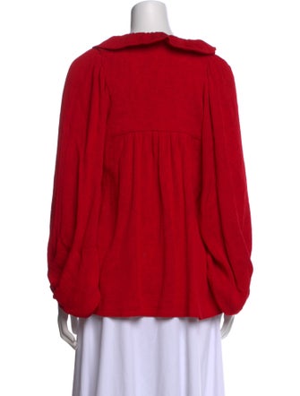 Emily McCarthy V-Neck Long Sleeve Button-Up Top