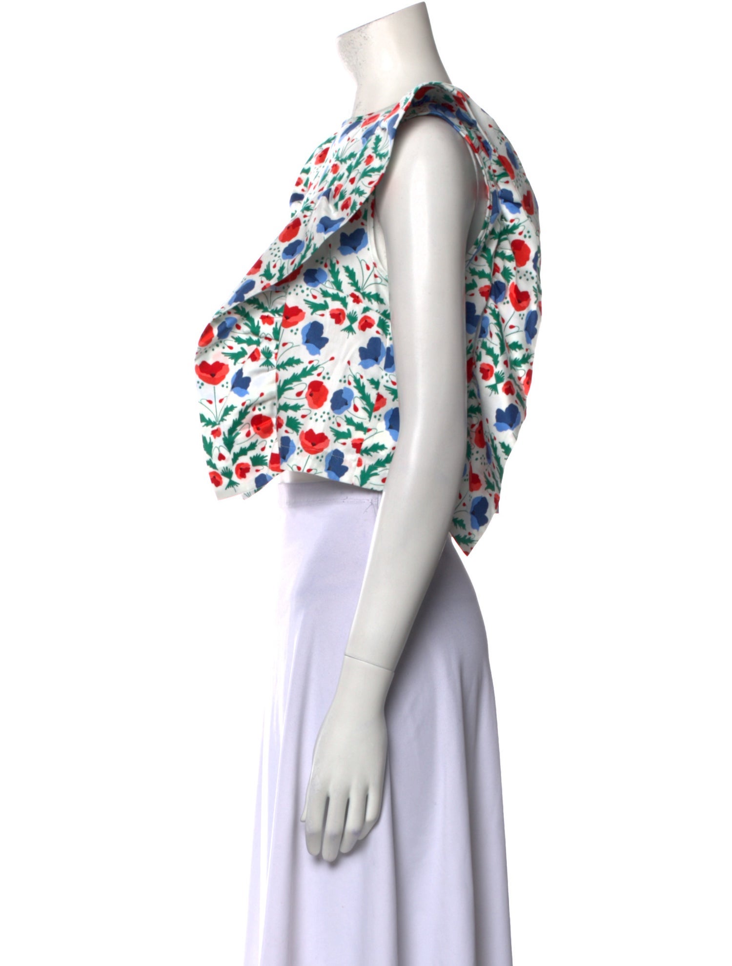 Emily McCarthy Floral Print Bateau Neckline Crop Top w/ Tags