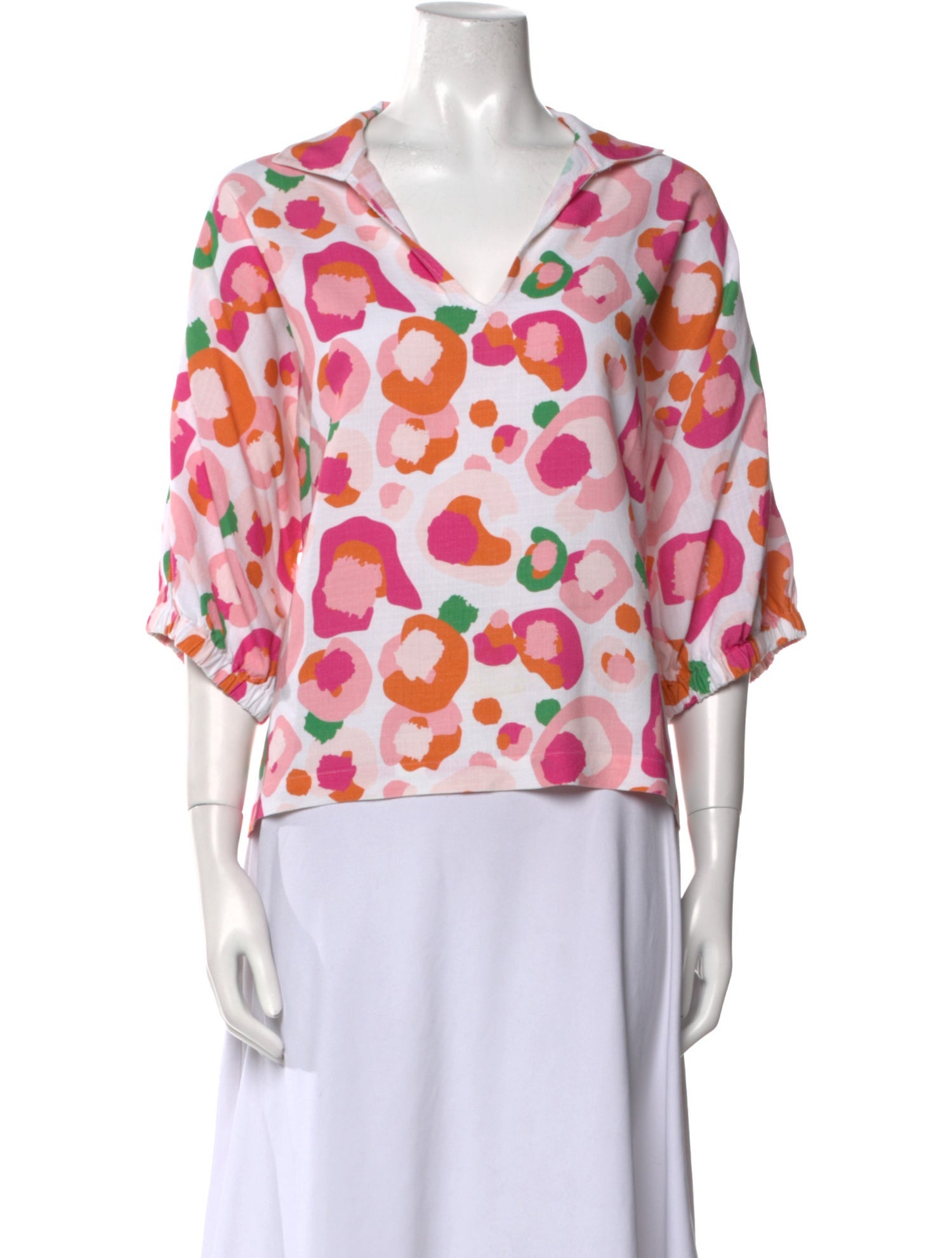 Emily McCarthy Printed V-Neck Blouse
