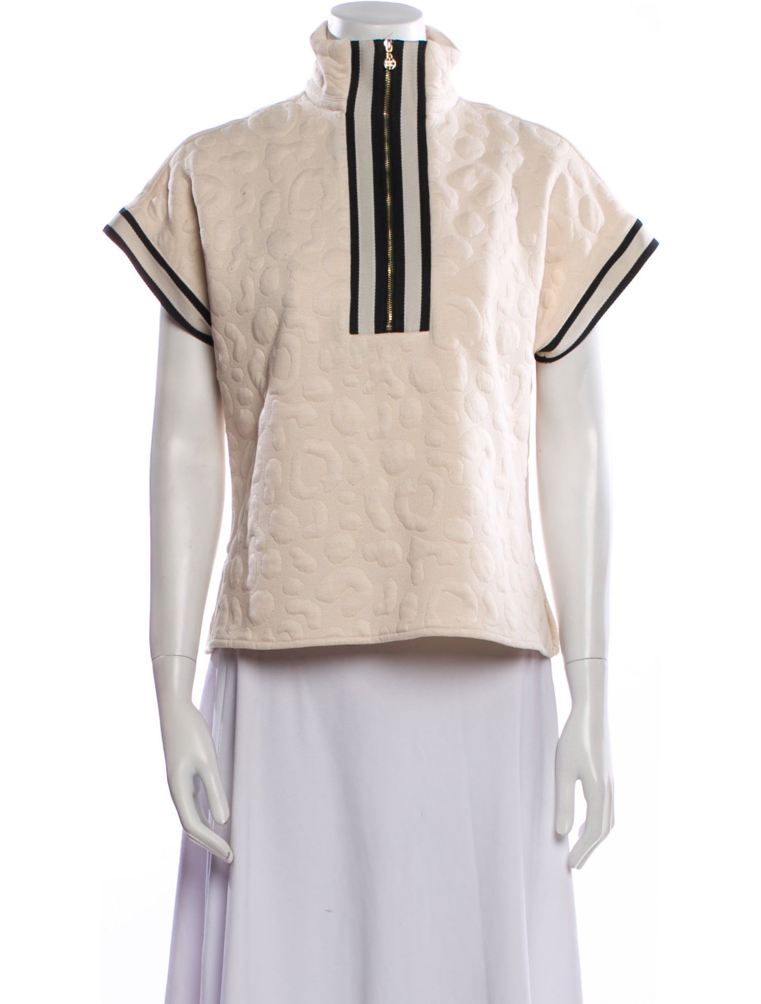 Emily McCarthy Colorblock Pattern Crew Neck Sweater