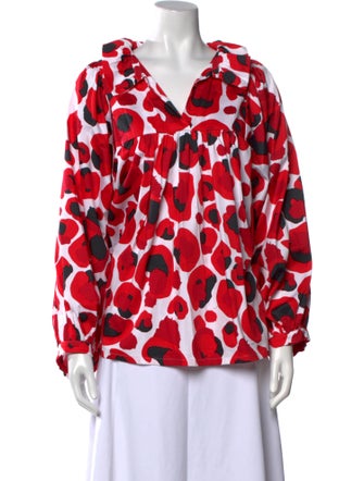 Emily McCarthy Printed V-Neck Blouse