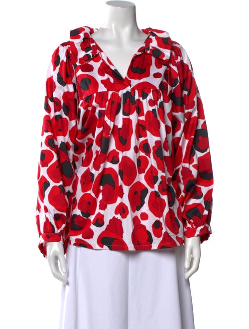 Emily McCarthy Printed V-Neck Blouse
