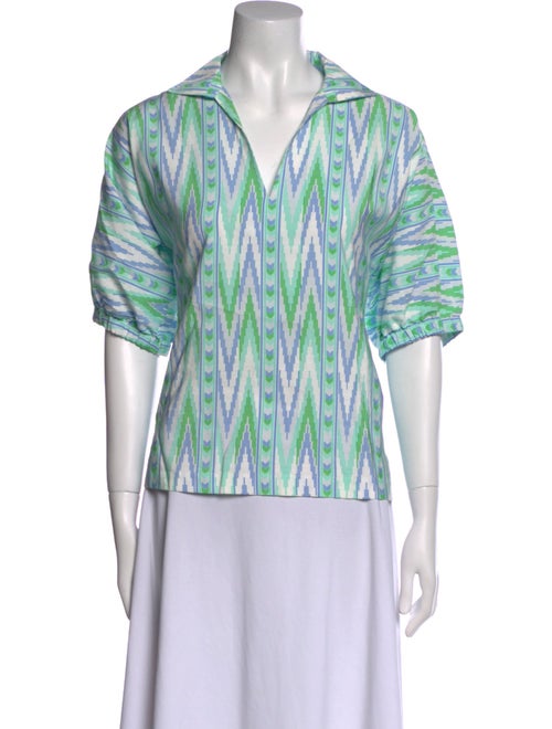 Emily McCarthy Striped V-Neck Blouse