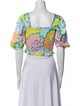 Emily McCarthy Floral Print Square Neckline Crop Top