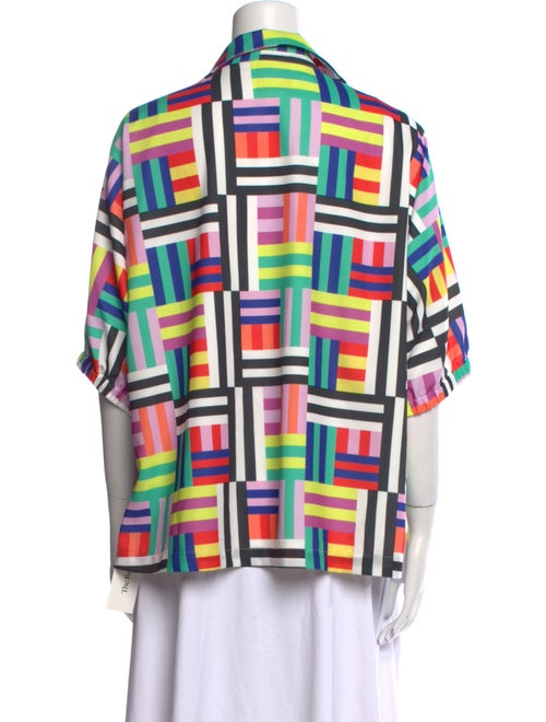 Emily McCarthy Printed Three-Quarter Sleeve Button-Up Top