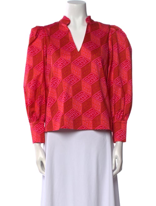 Emily McCarthy Printed V-Neck Blouse