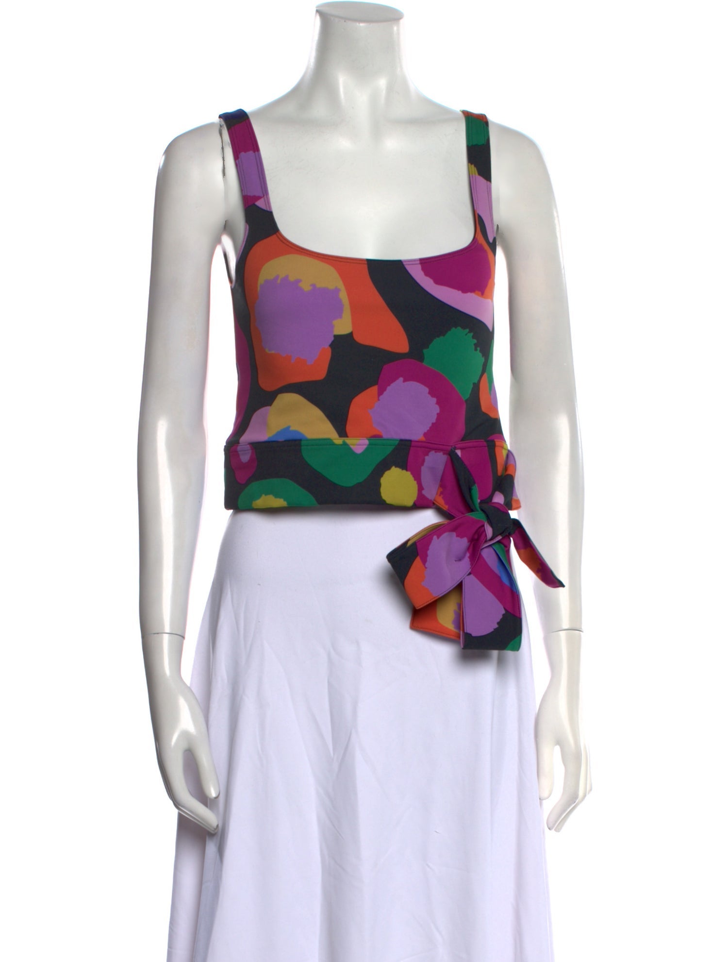 Emily McCarthy Printed Square Neckline Crop Top