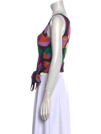 Emily McCarthy Printed Square Neckline Crop Top