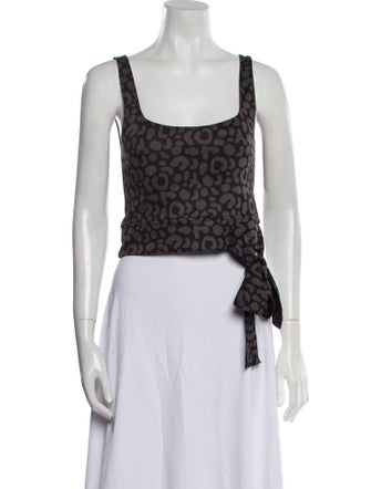 Emily McCarthy Printed Square Neckline Crop Top