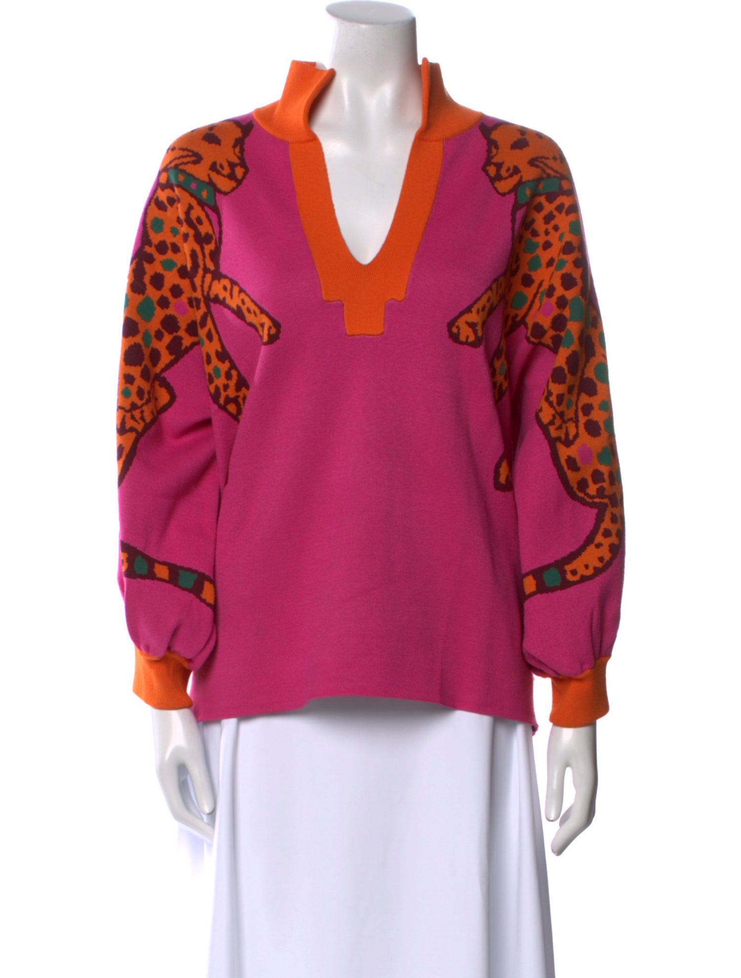 Emily McCarthy Printed V-Neck Sweatshirt