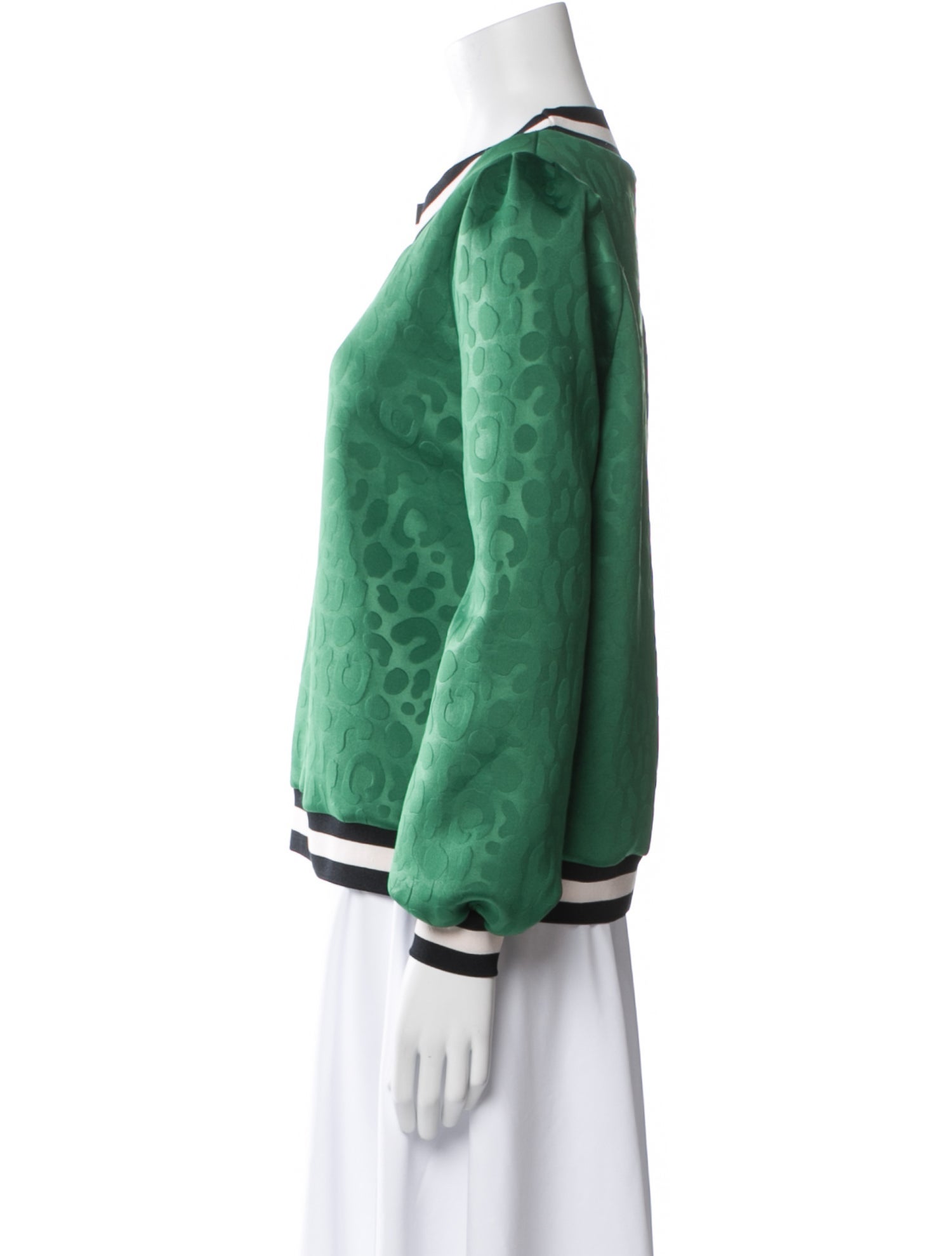 Emily McCarthy Colorblock Pattern Crew Neck Sweater