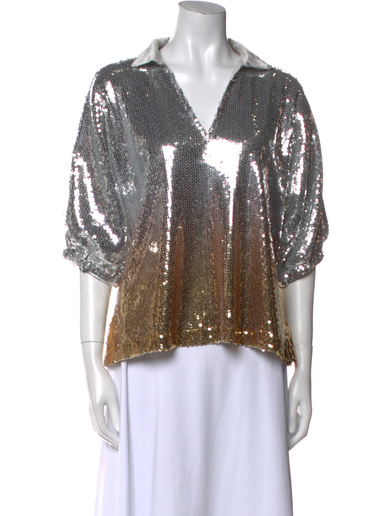 Emily McCarthy Printed Three-Quarter Sleeve Blouse