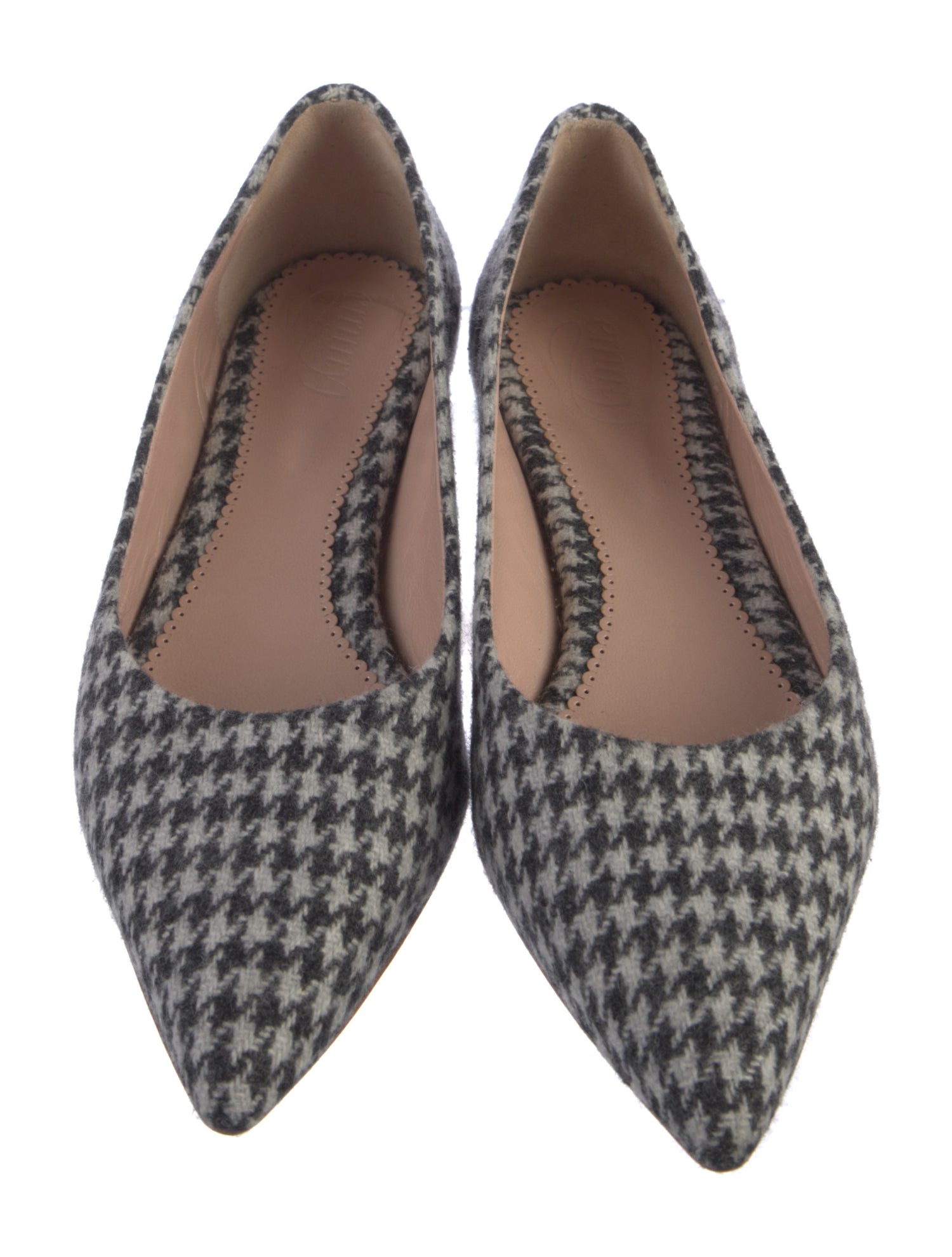 Emmy London Houndstooth Print Flats