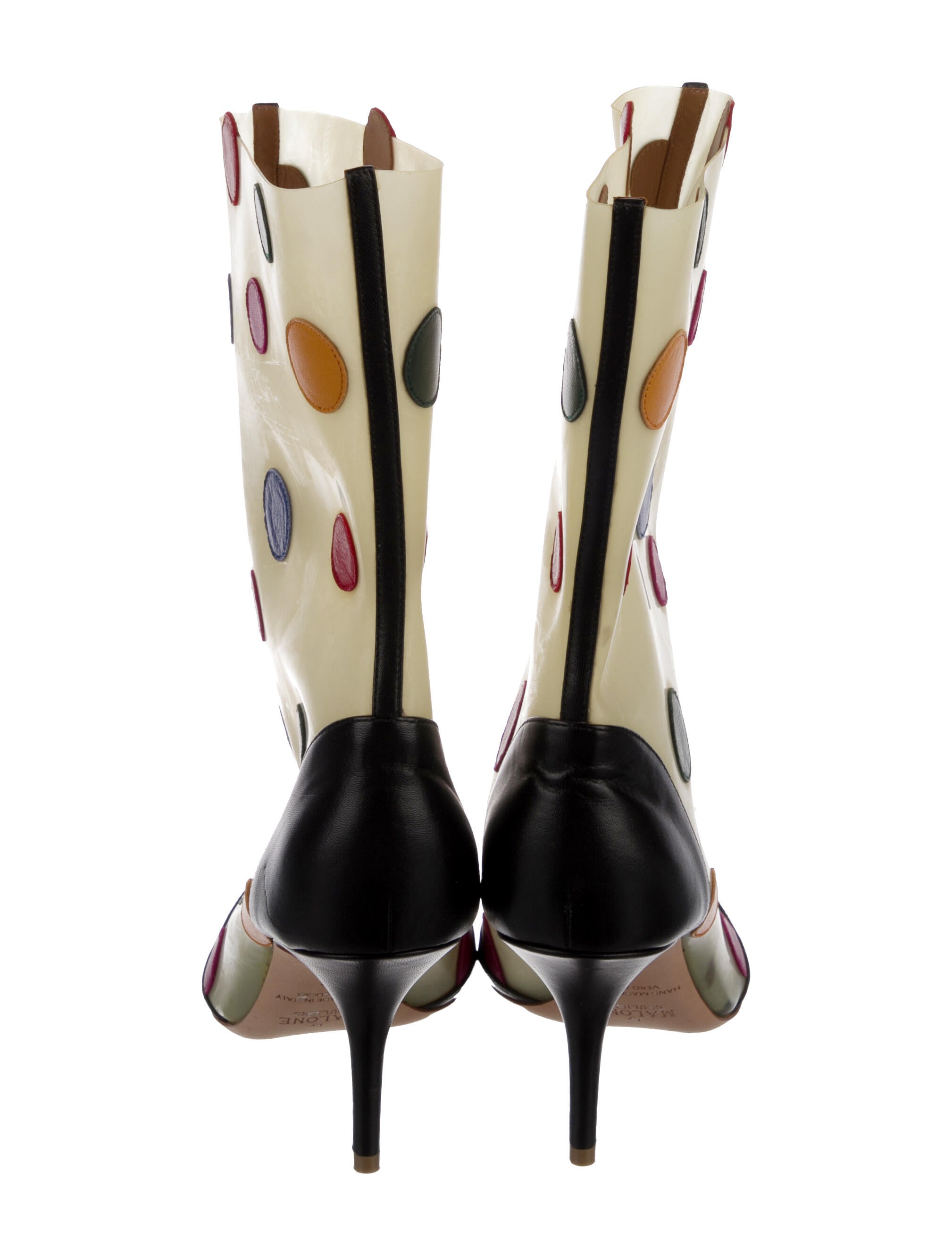 Emanuel Ungaro by Malone Souliers Rubber Polka Dot Print Rain Boots