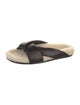 Emme Parsons Leather Fur Trim Slides