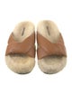 Emme Parsons Leather Faux Fur Trim Slides