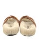Emme Parsons Leather Faux Fur Trim Slides