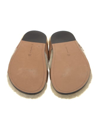 Emme Parsons Leather Faux Fur Trim Slides